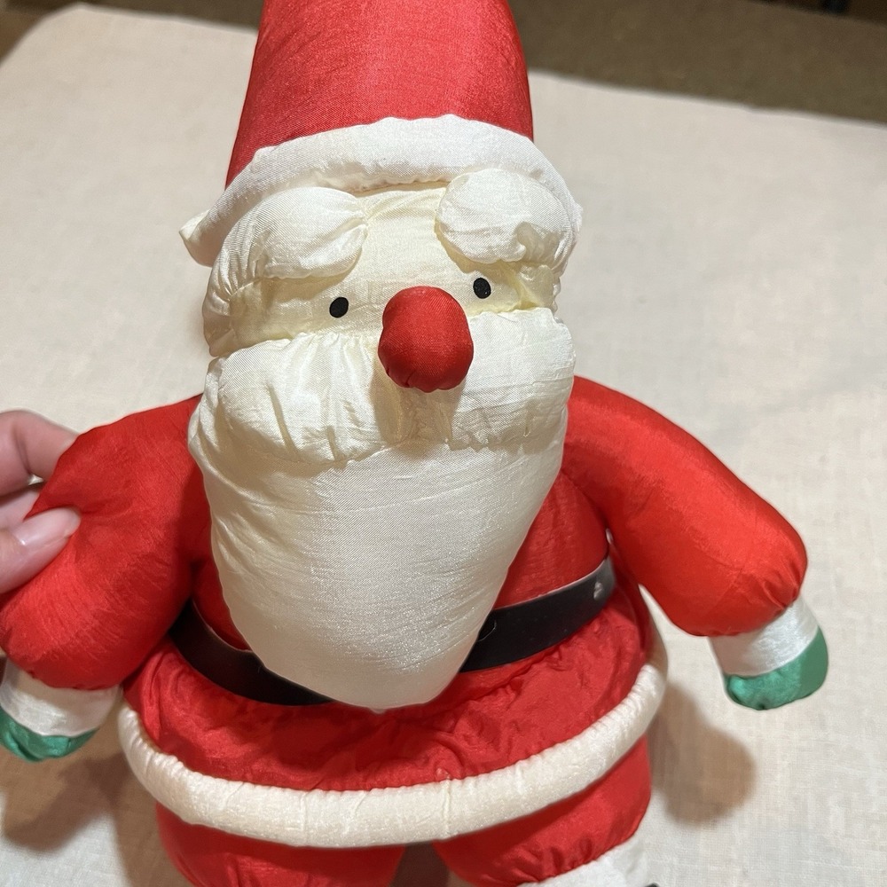 Vintage Stuffed Santa Parachute Fabric 1989